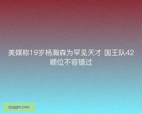 美媒称19岁杨瀚森为罕见天才 国王队42顺位不容错过